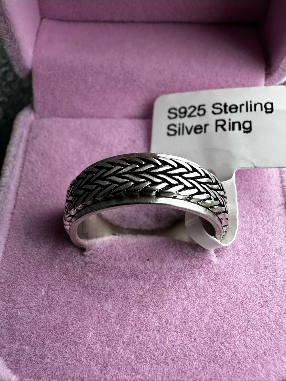 Spinner Sterling Silver Braided Band- Silver